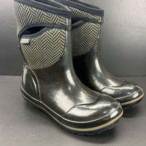 Bogs Rain Muck Boots Herringbone Mid Rubber Women’s size 6 Gray Neo Tech -40